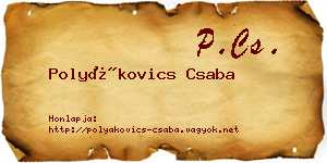Polyákovics Csaba névjegykártya