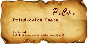Polyákovics Csaba névjegykártya
